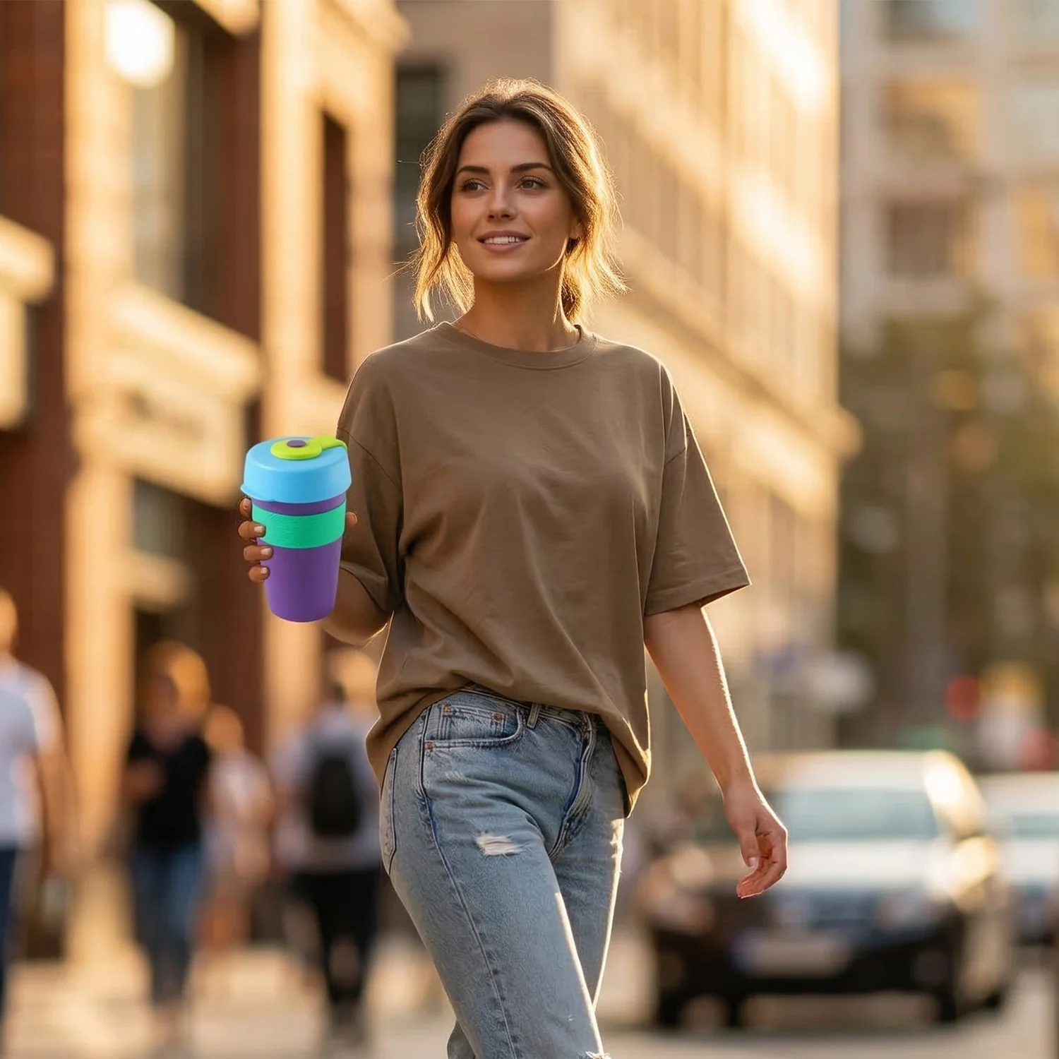 Reusable Colorful Travel Mug – Spill-resistant & Stylish 400 ML - Image 3