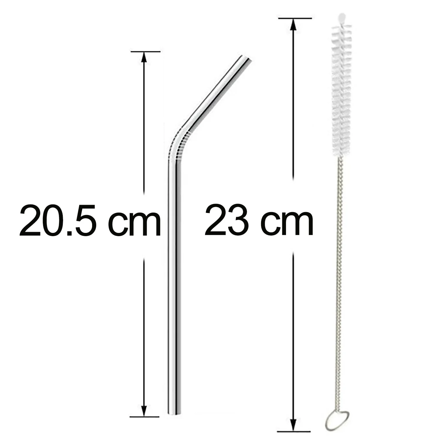 Stainless Steel Straws – Reusable Bent Set with Brush | Siplix - Image 4