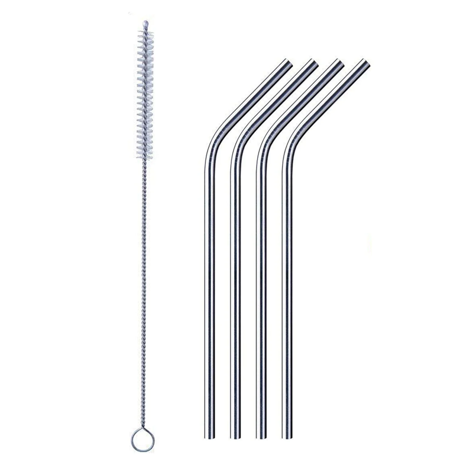 Stainless Steel Straws – Reusable Bent Set with Brush | Siplix - Image 6