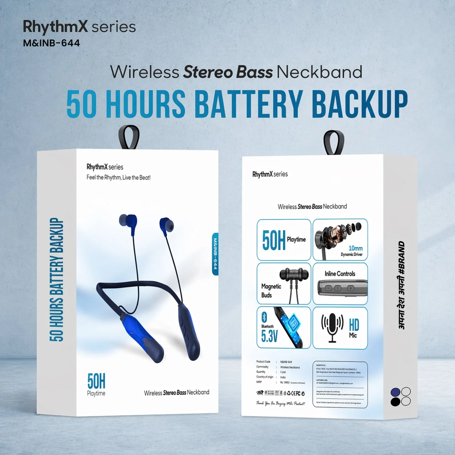 Wireless Stereo Bass Neckband Earphones – Long Battery Life & Clear Sound