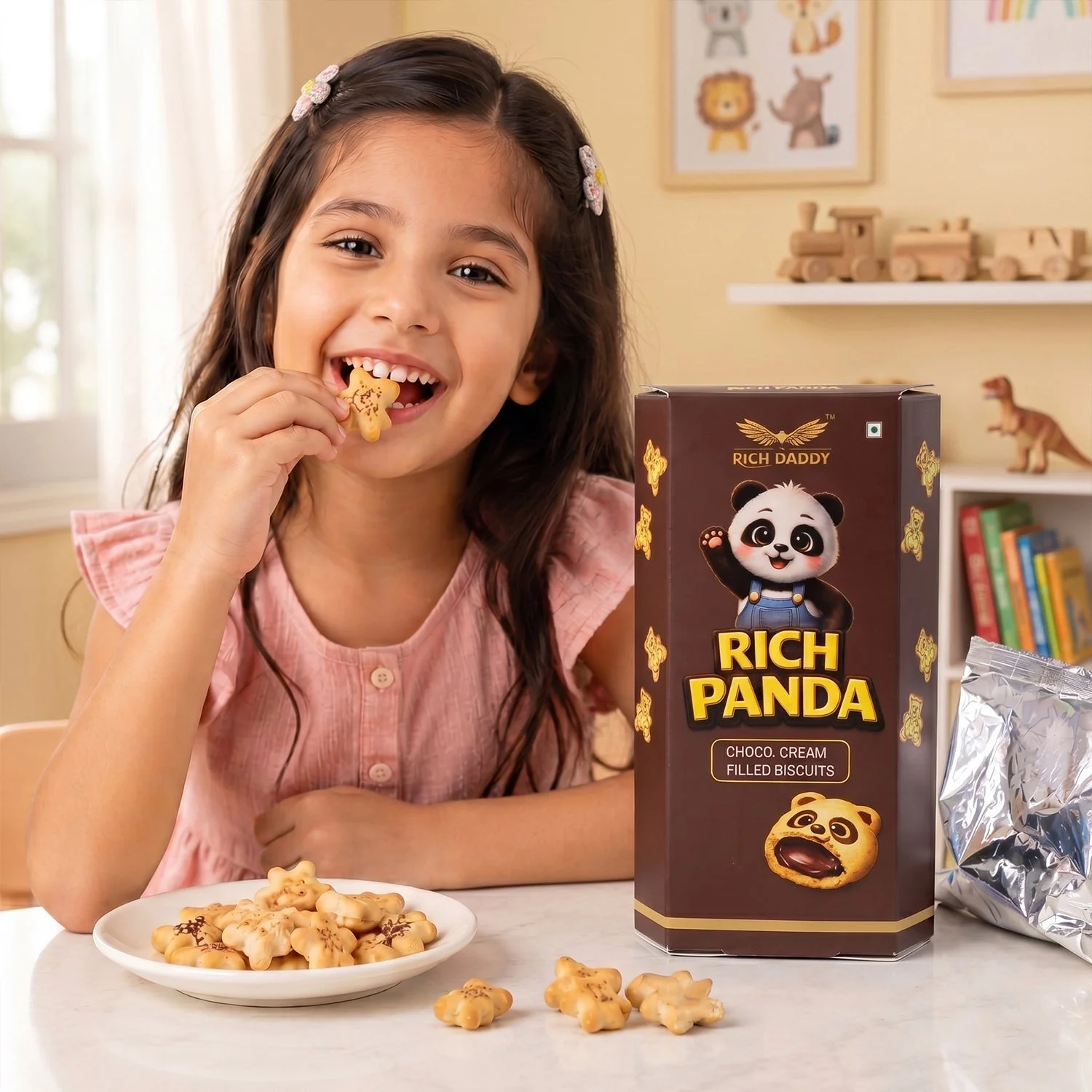 Rich Daddy Panda Choco Cream Biscuits – Fun Shapes & Rich Flavor - Image 2
