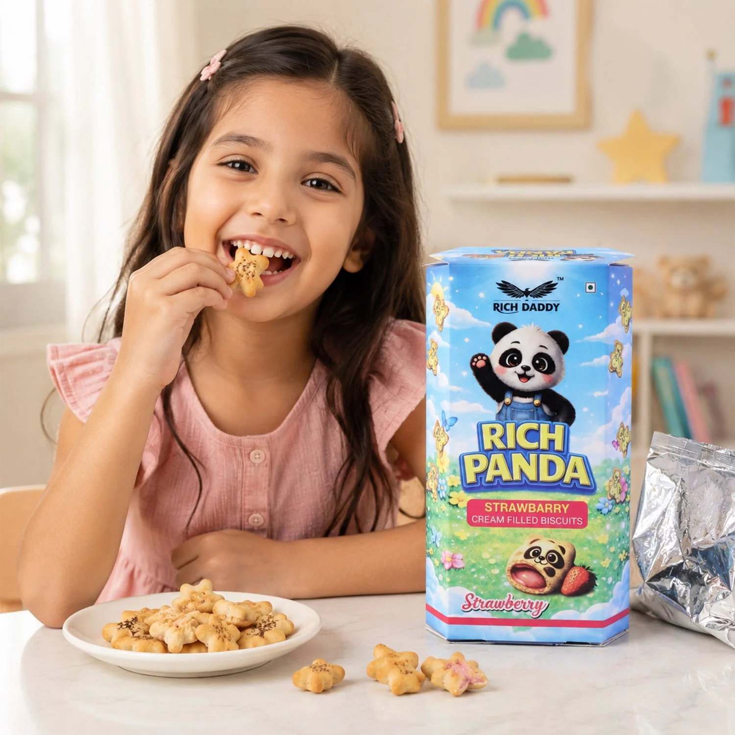 Panda Strawberry Cream Biscuits – Fun Kids Snack - Image 2