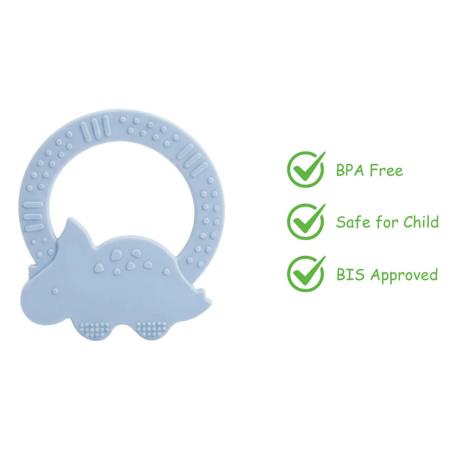 Rhino Shaped Baby Teether – Soothing Silicone Grip Toy - Image 3