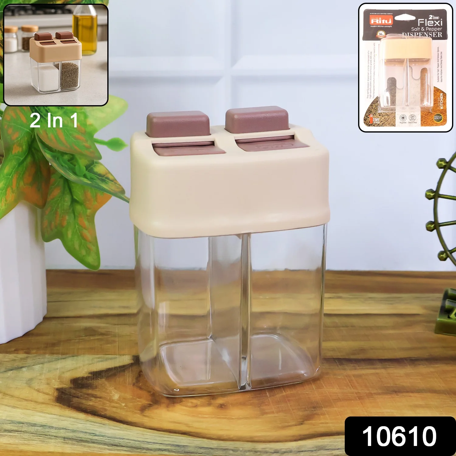 Salt and Pepper Dispenser – Dual Chamber 2-in-1 Spice Shaker - Image 2