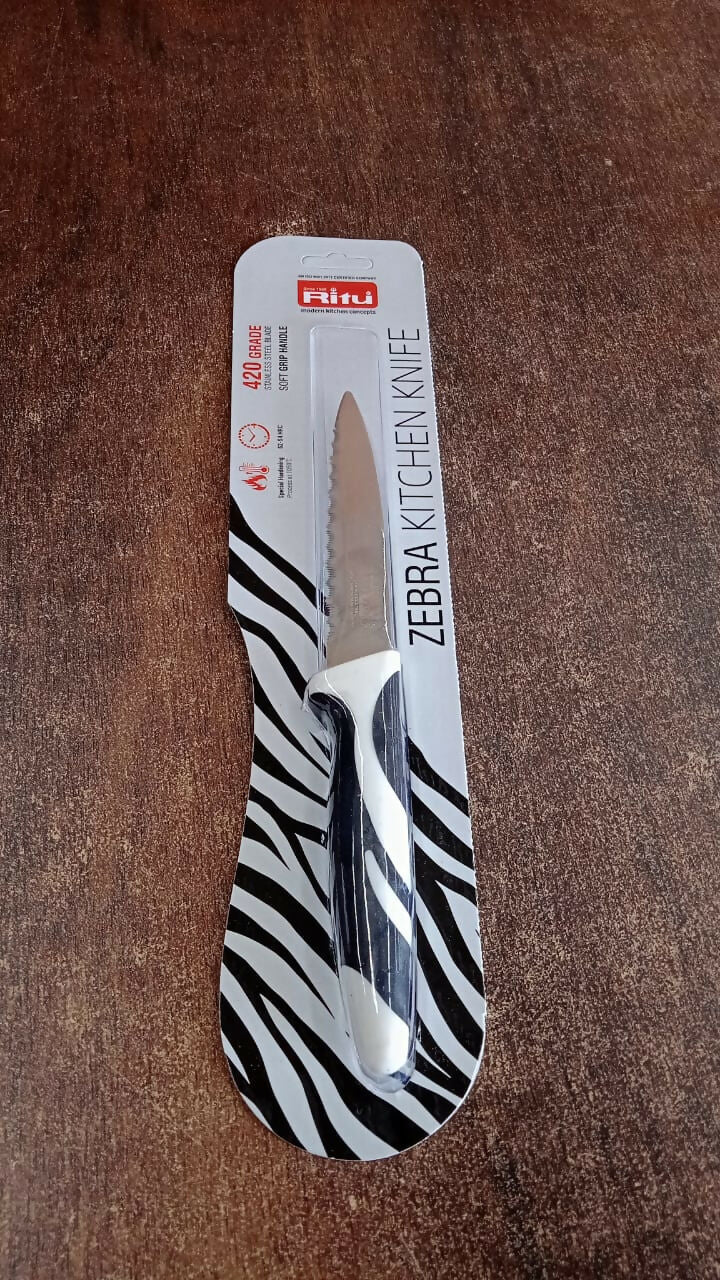 Ritu Stainless Steel Serrated Blade Zebra Kitchen Knife (1 Pc) - Image 6