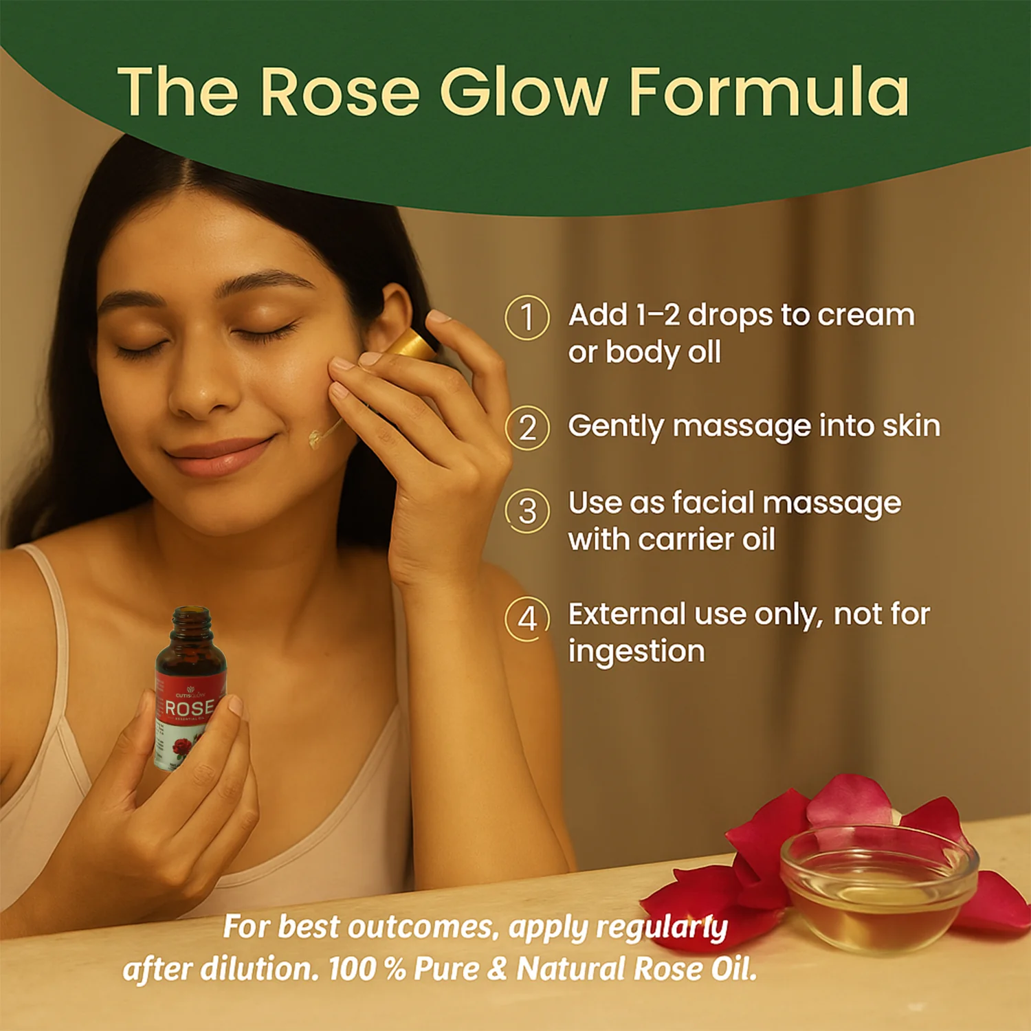 Rose Essential Oil – 100% Pure Natural Aromatherapy for Glowing Skin - Image 2