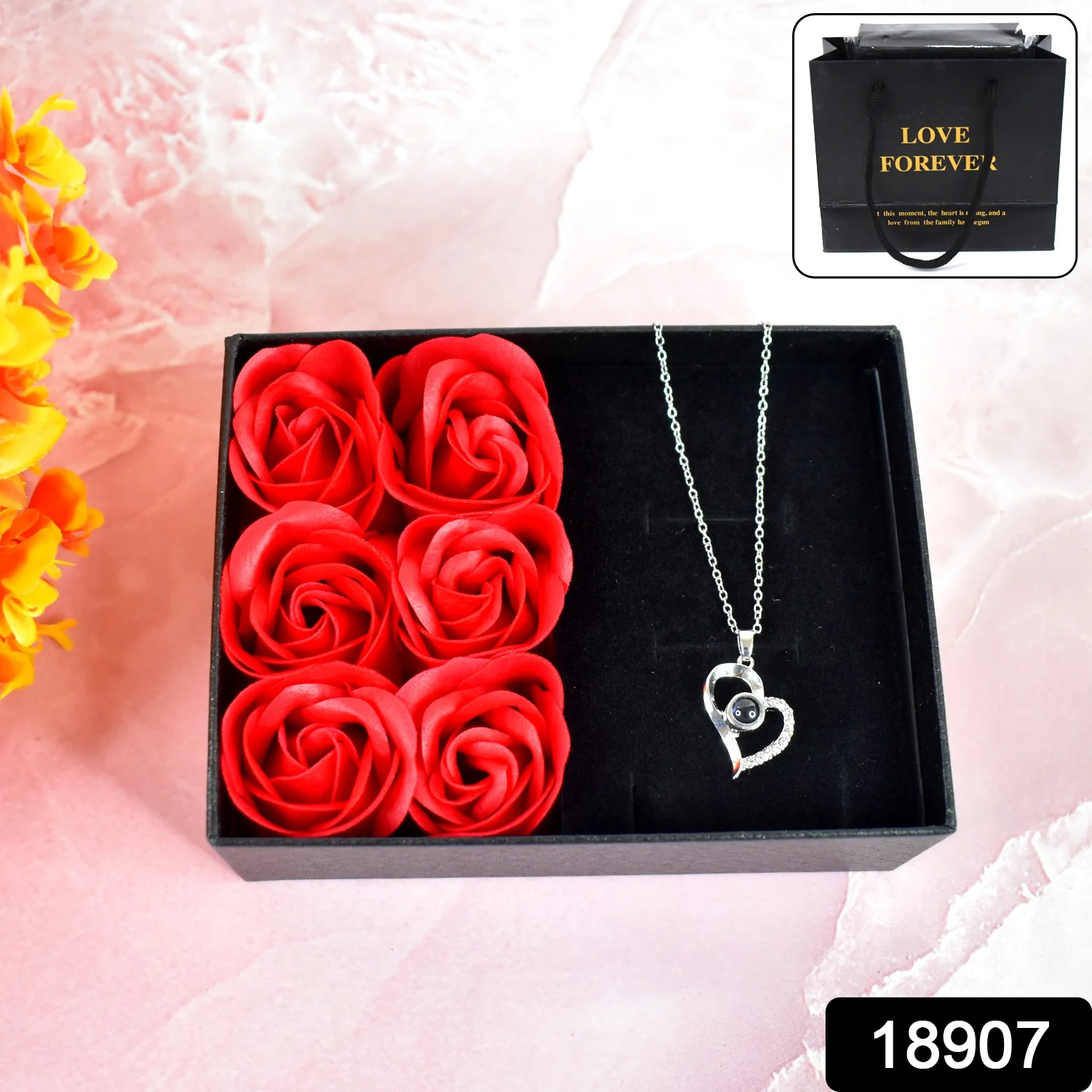 Eternal Rose Gift Box – Handmade with I Love You Necklace - Image 2