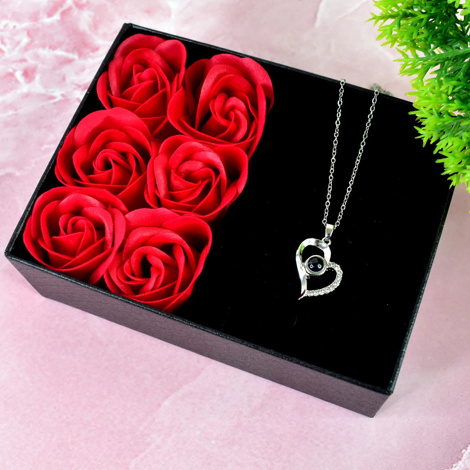 Eternal Rose Gift Box – Handmade with I Love You Necklace - Image 3