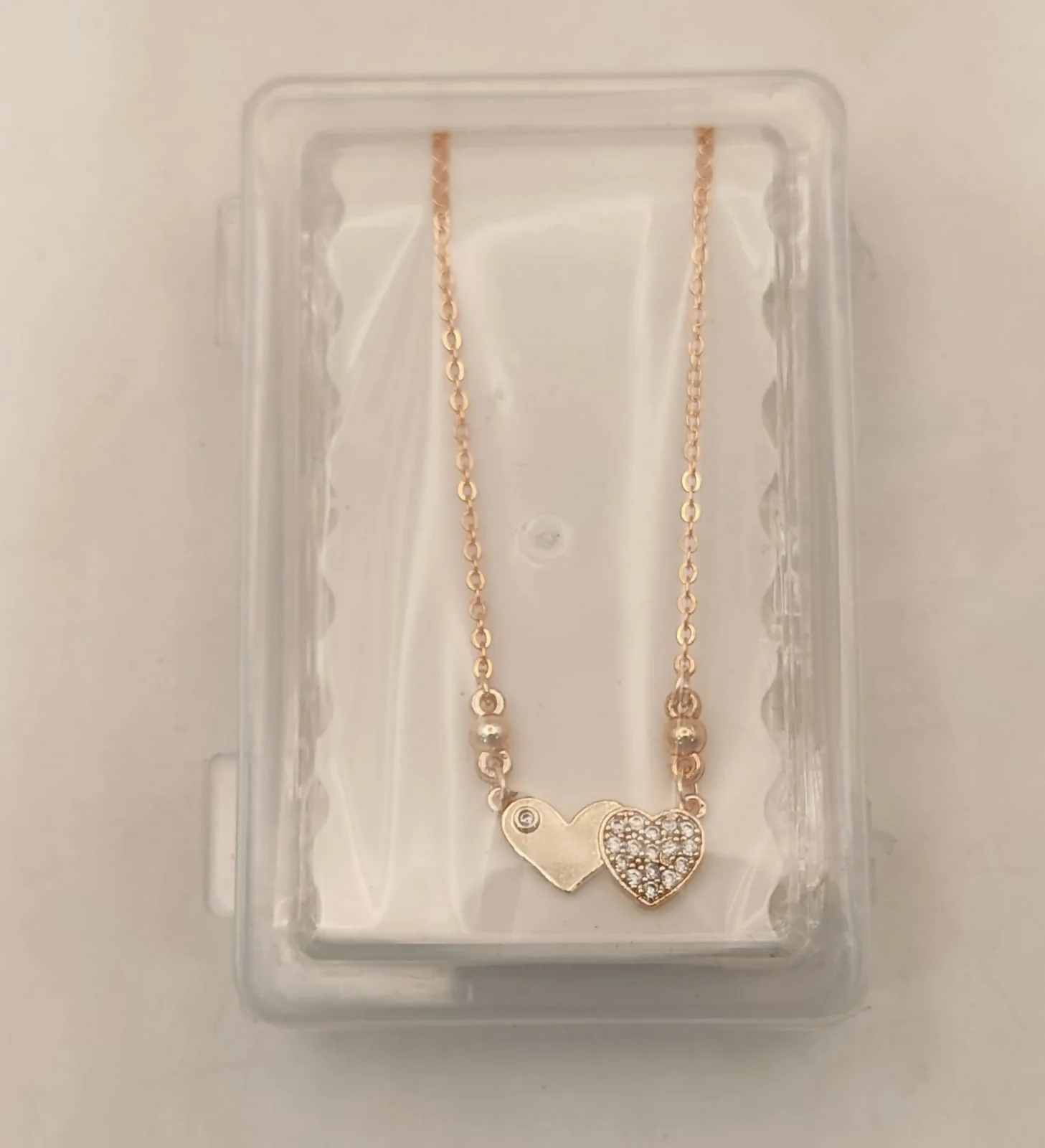 Rose Gold Double Heart Necklace – Elegant Interlocking Pendant - Image 5