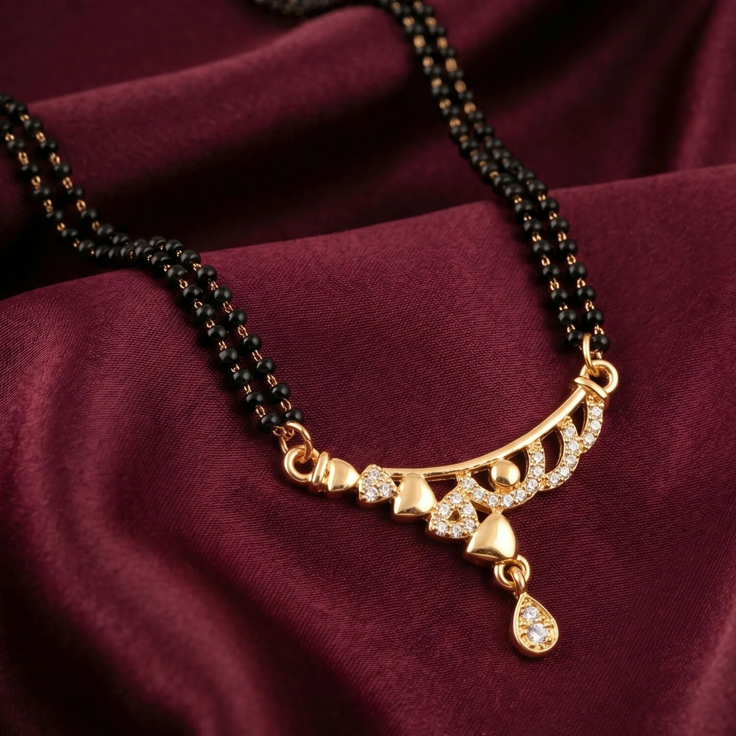 Mangalsutra with Heart Charms – Modern Design for Brides - Image 2