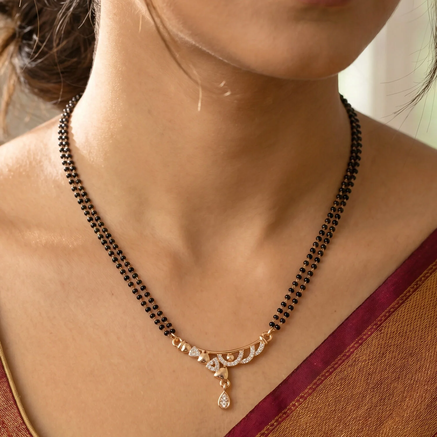 Mangalsutra with Heart Charms – Modern Design for Brides - Image 3