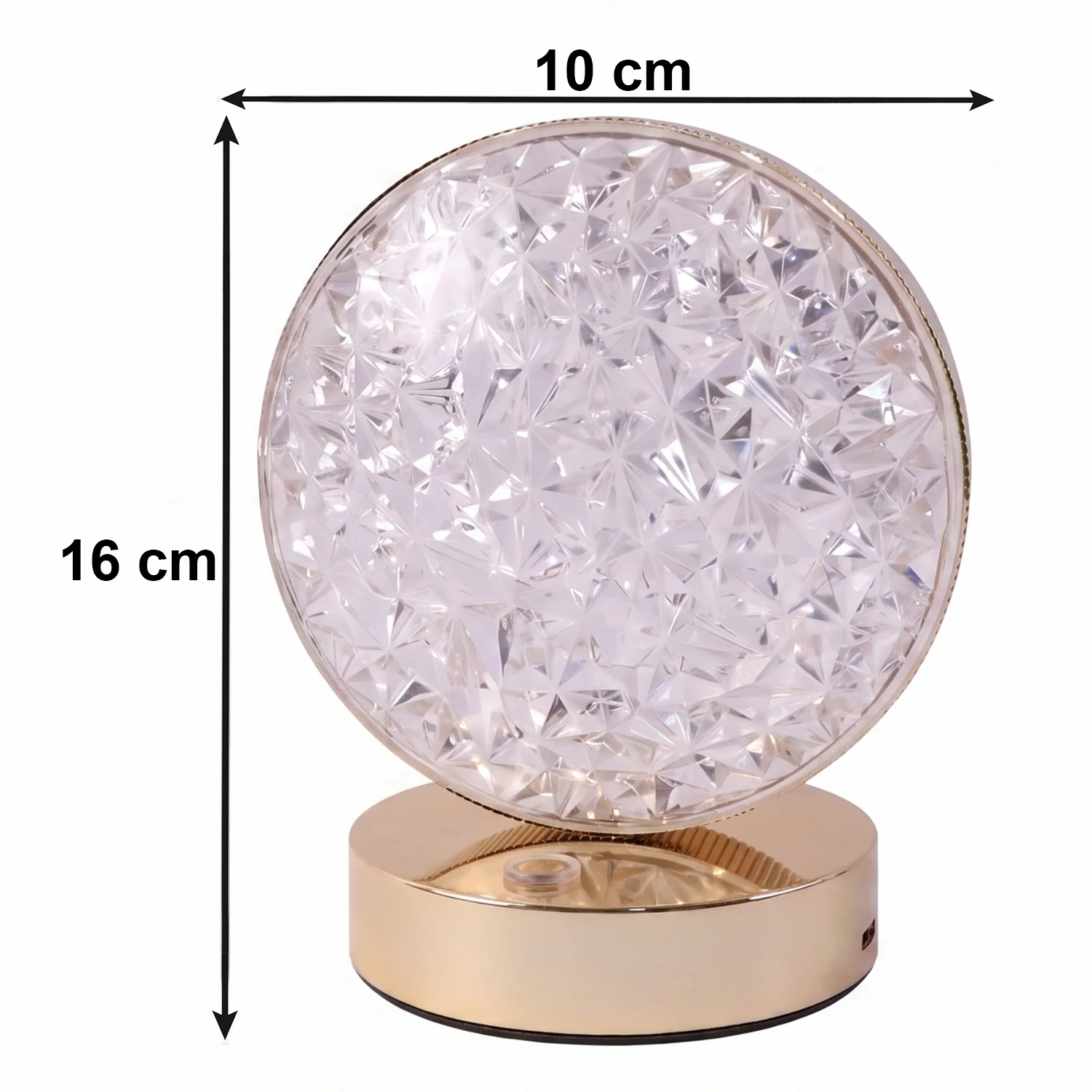 Round Crystal LED Table Lamp – Dimmable Touch & USB Rechargeable - Image 6
