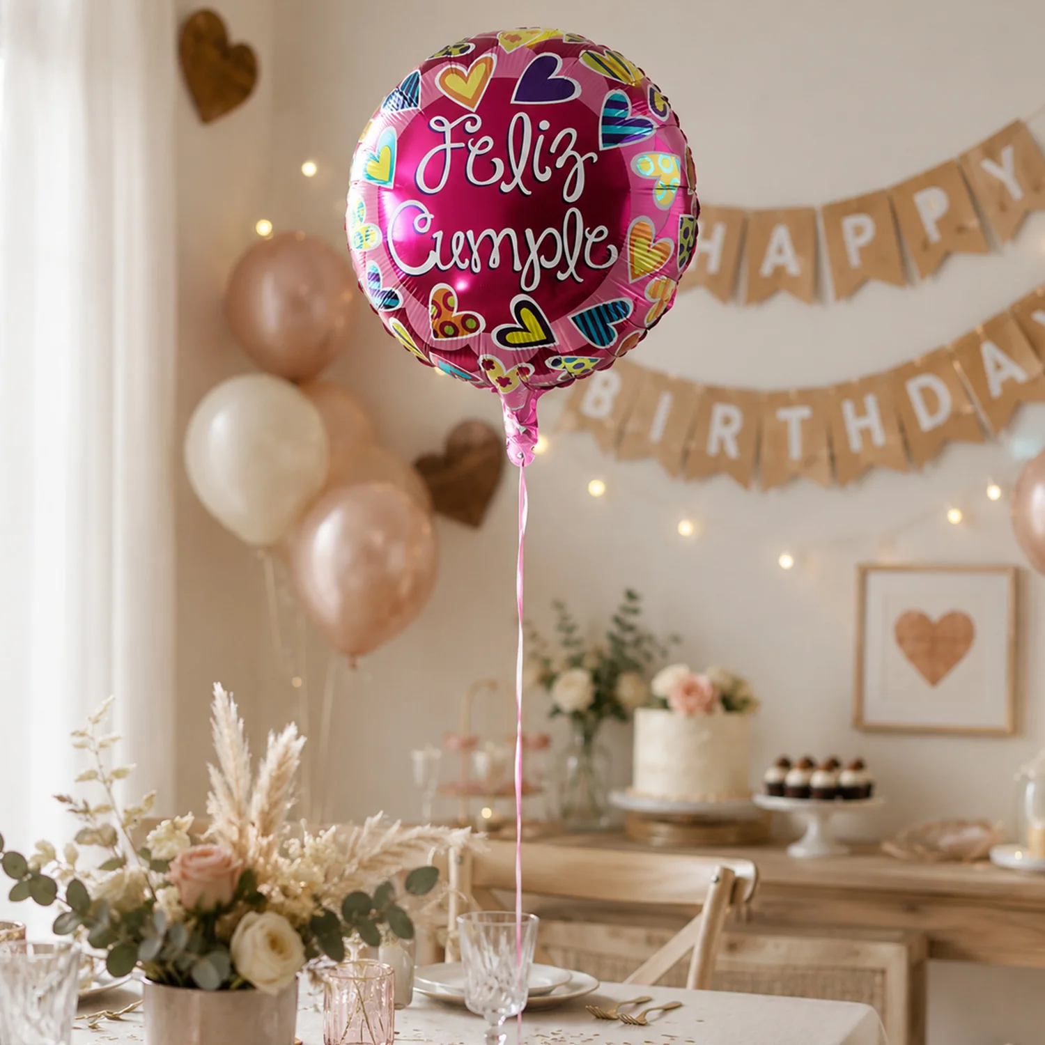 Feliz Cumple Foil Balloon – Bright Colorful Birthday Decor - Image 5