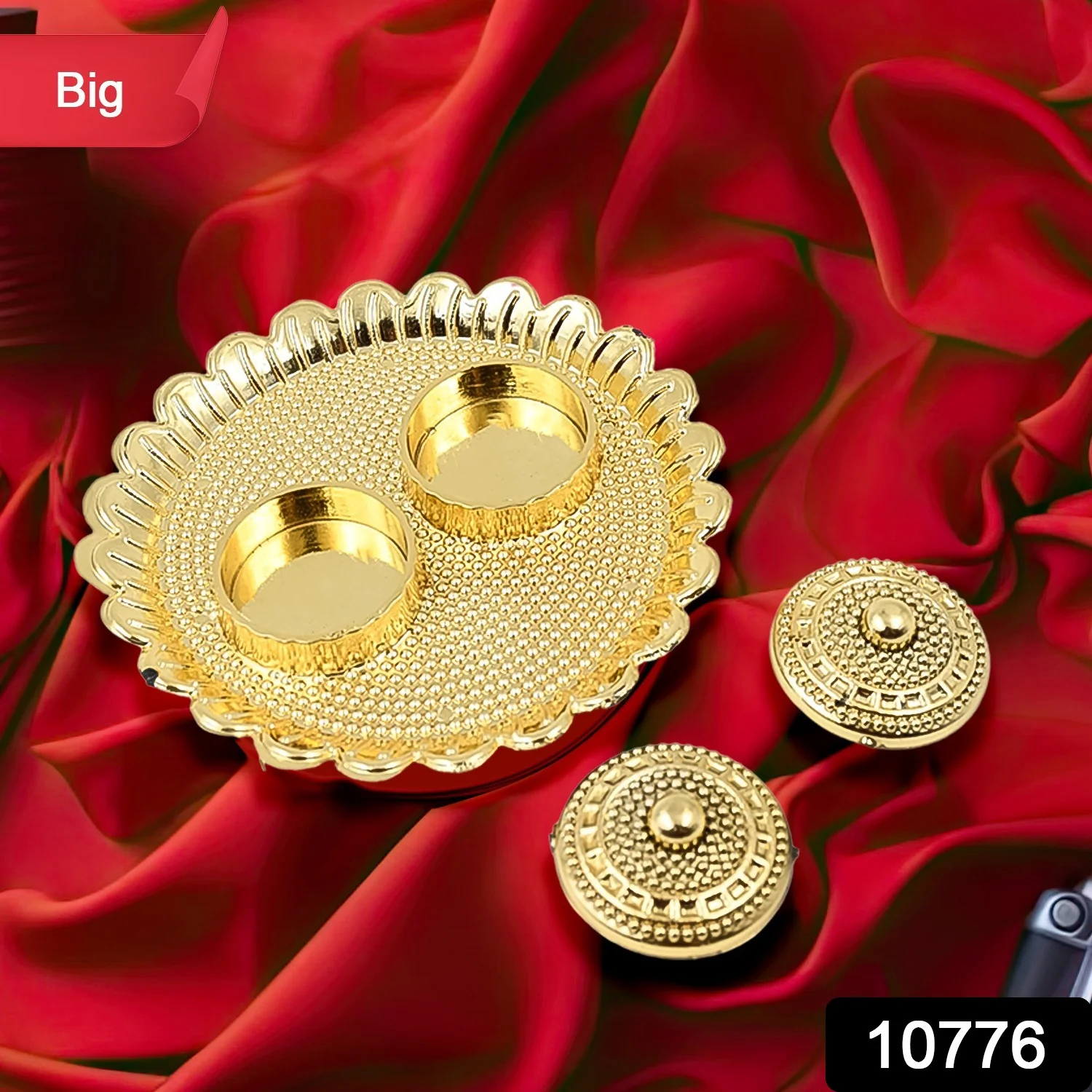 Puja Thali – Round Kumkum Holder for Festivals & Gifts | Indo Glow - Image 2
