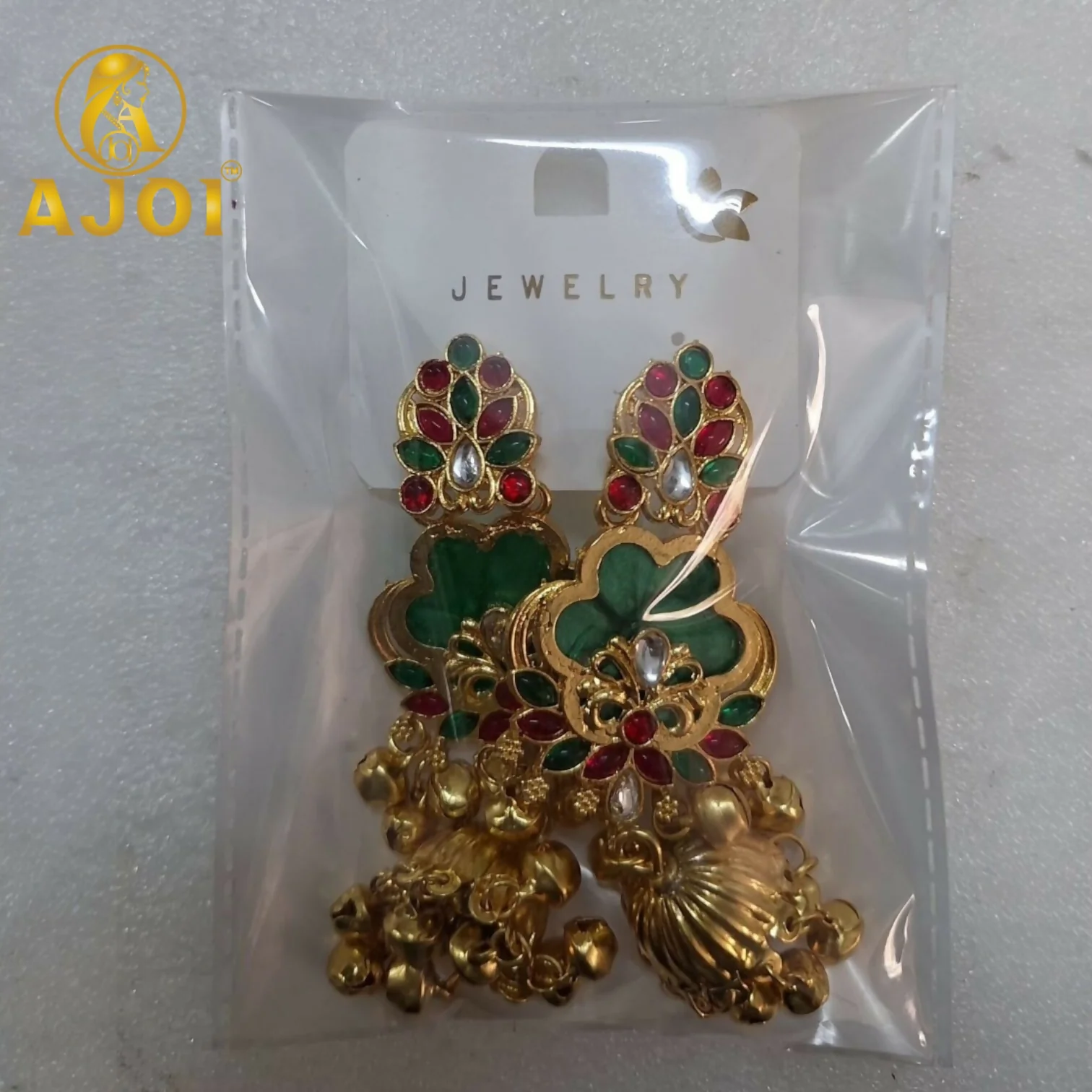 Kundan Jhumka Earrings – Traditional Festive Style with Ghungroo - Image 4