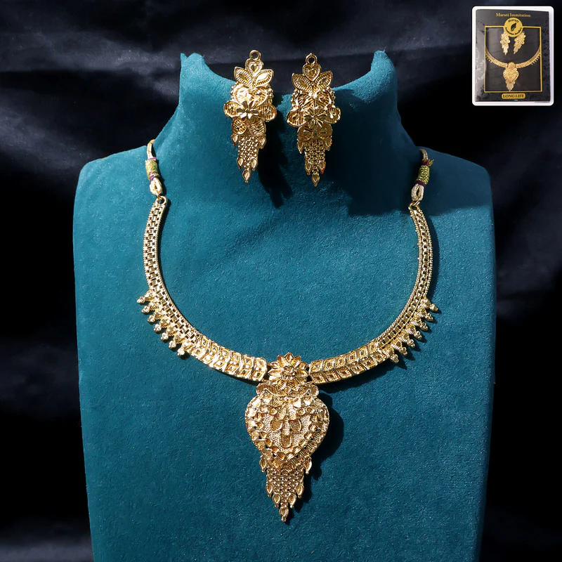 Leaf Choker Necklace Set – Elegant Traditional Wedding Jewellery
