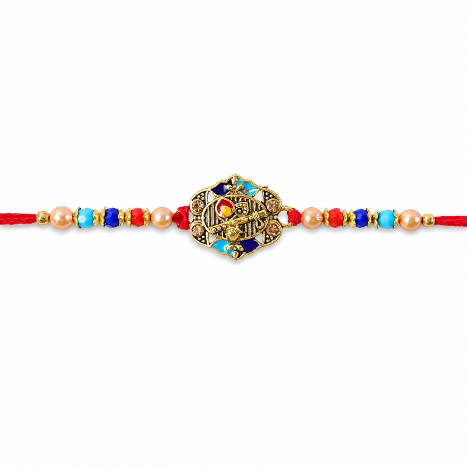 Royal Kundan Multicolor Rakhi for Brother Bhai Raksha Bandhan Festival Special Gift - Image 5