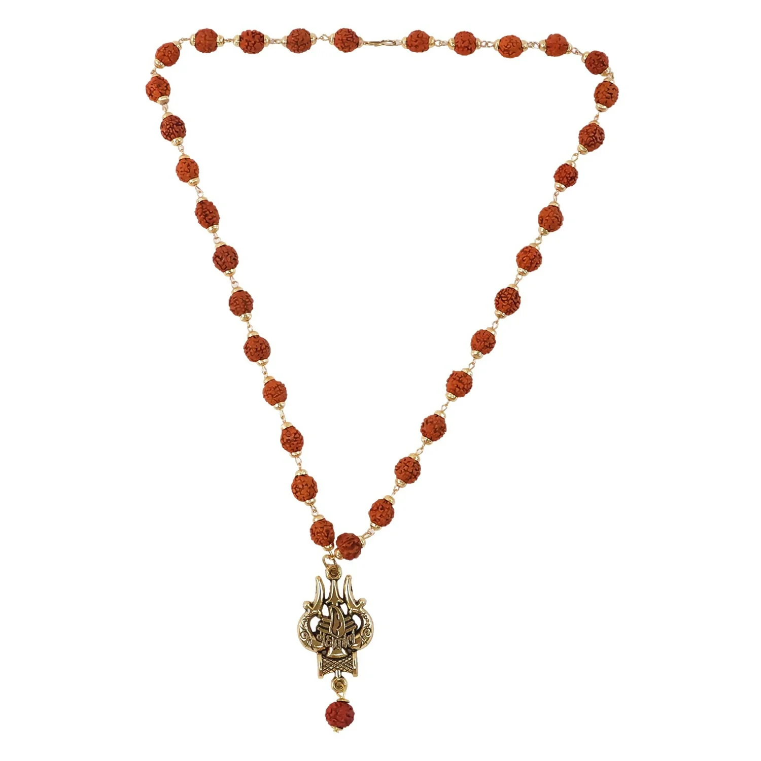 Rudraksha Mala with Mahakal Trishul Pendant – Sacred Spiritual Jewelry - Image 5