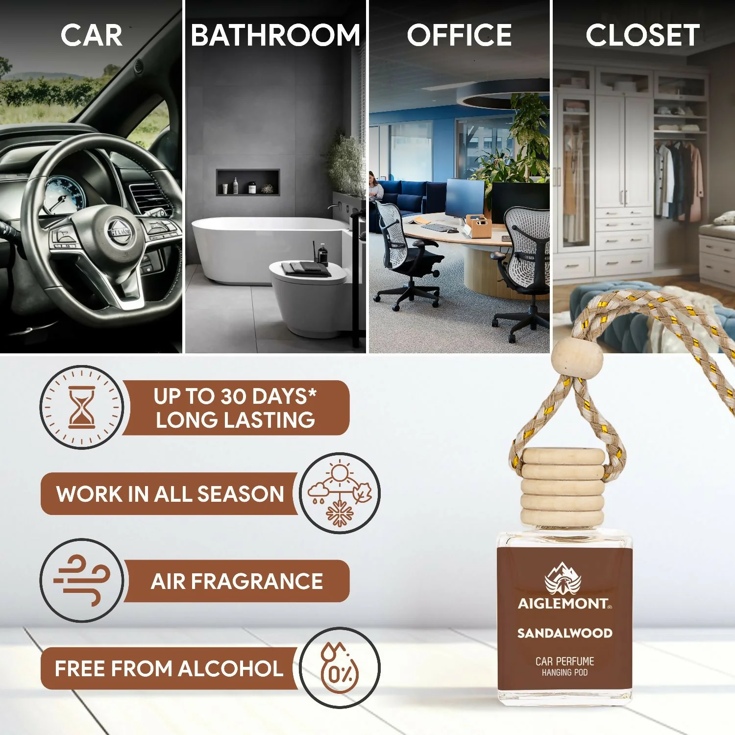 Sandalwood Car Perfume – Long-Lasting Hanging Fragrance - Image 2