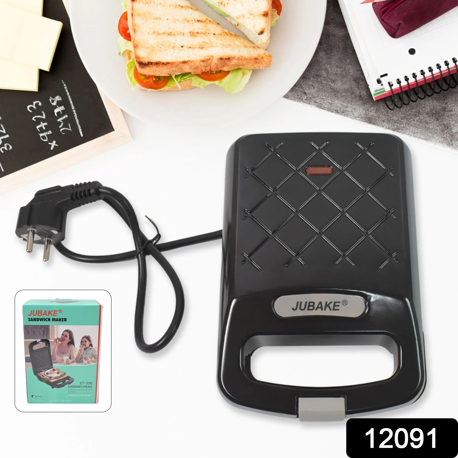 Sandwich Maker – Non-Stick Plates, Indicator Lights, 500W | ChefMates - Image 2