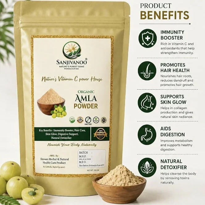 Sanjivanoo Amla Powder Vitamin C Hair Growth Skin Care (200 GM) - Image 2