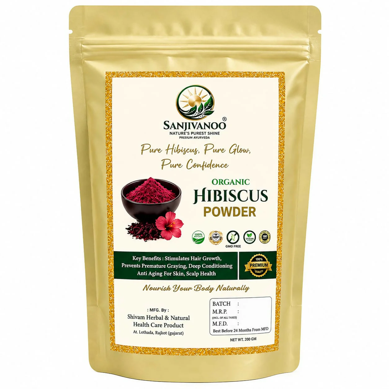 Sanjivanoo Hibiscus Powder Hair Growth Skin Care Herbal (200 GM) - Image 7