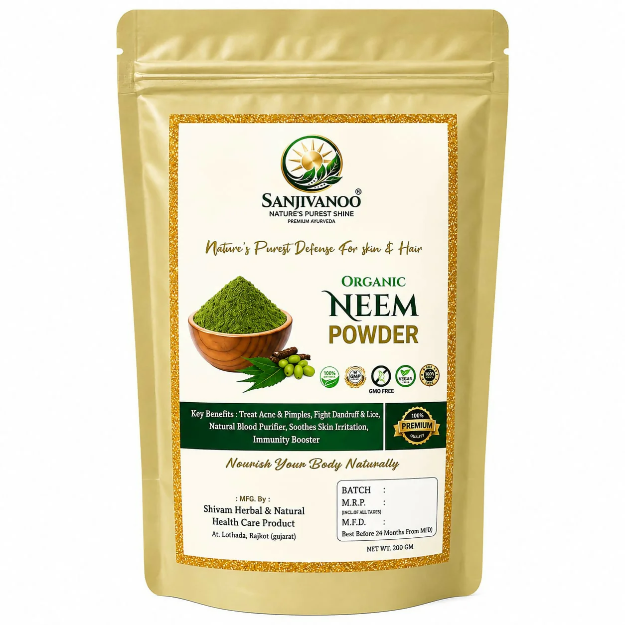 Sanjivanoo Neem Powder Skin Detox Anti Acne Herbal Care (200 GM) - Image 7