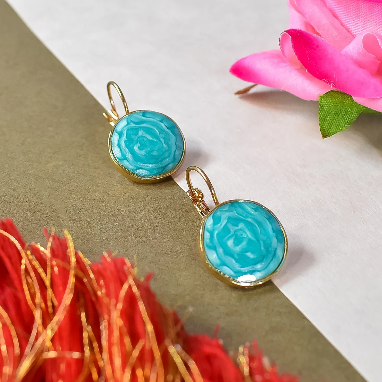 Green Dangle Earrings – Traditional Indian Jewellery for Women | HV