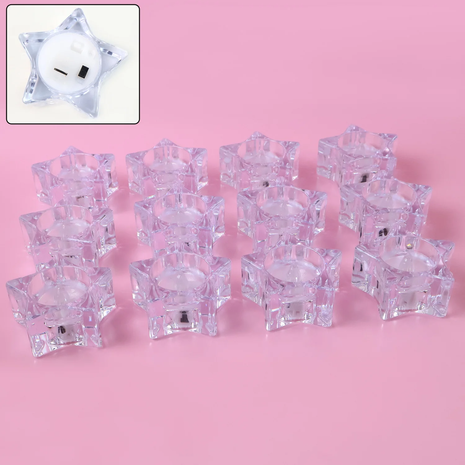 LED Crystal Effect Flameless Candles – Set of 12 Decorative Tealights - Image 5