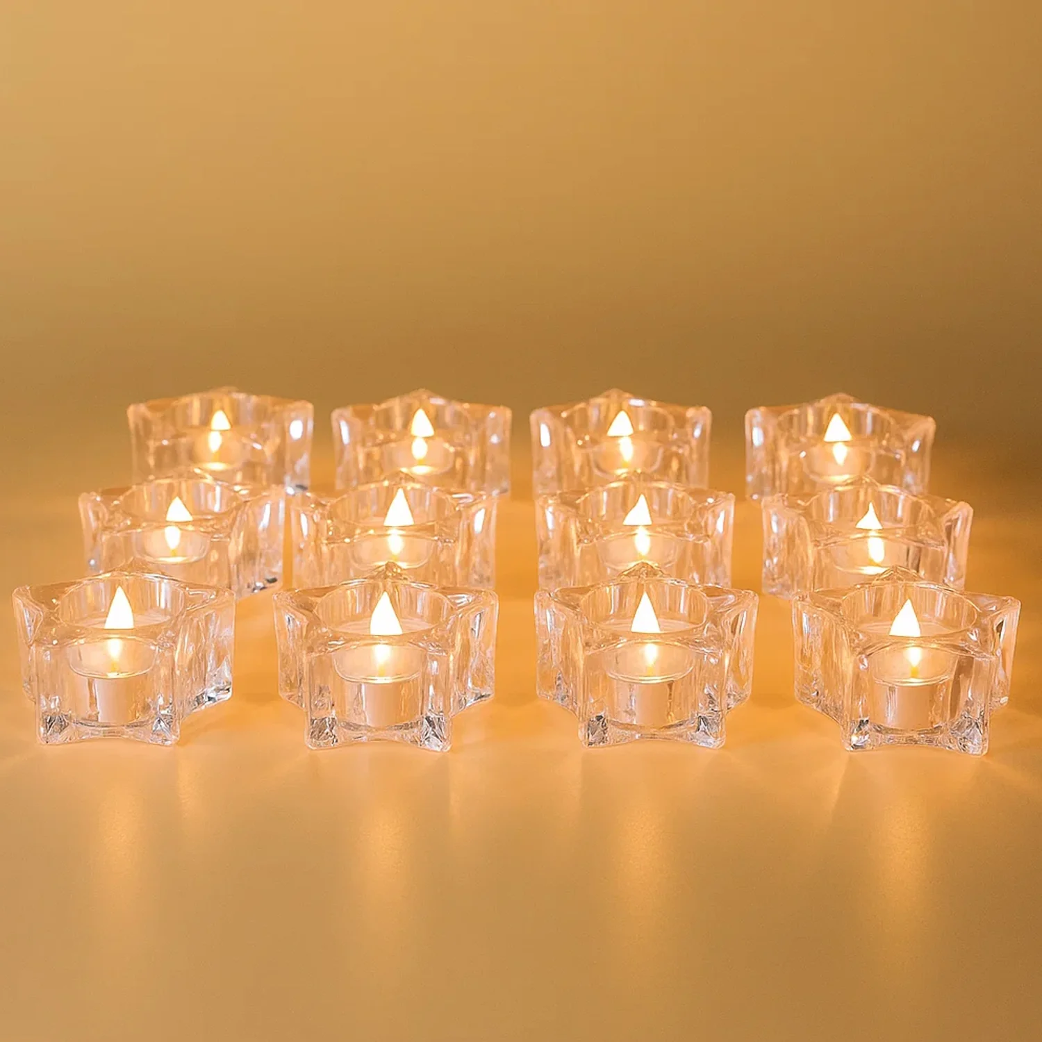 LED Crystal Effect Flameless Candles – Set of 12 Decorative Tealights - Image 7