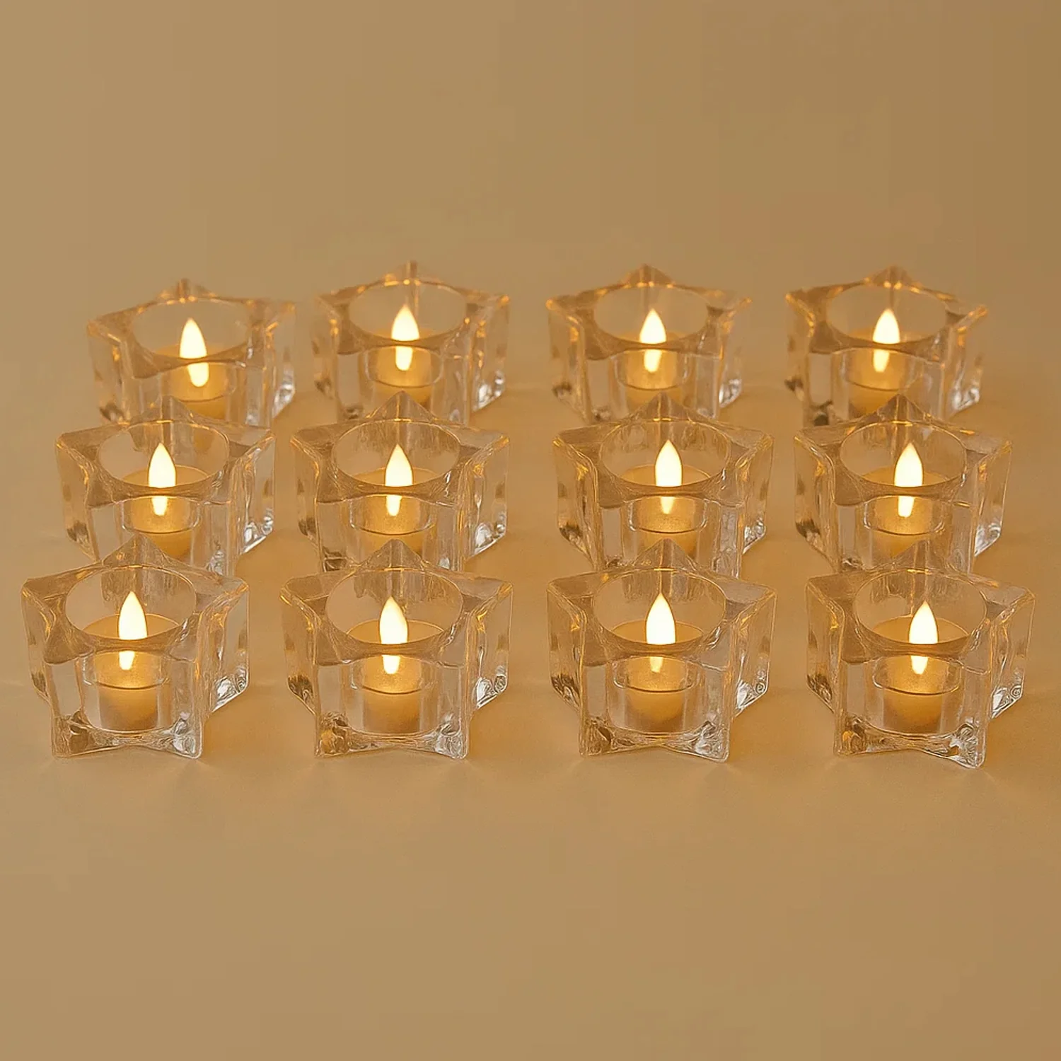 LED Crystal Effect Flameless Candles – Set of 12 Decorative Tealights - Image 8