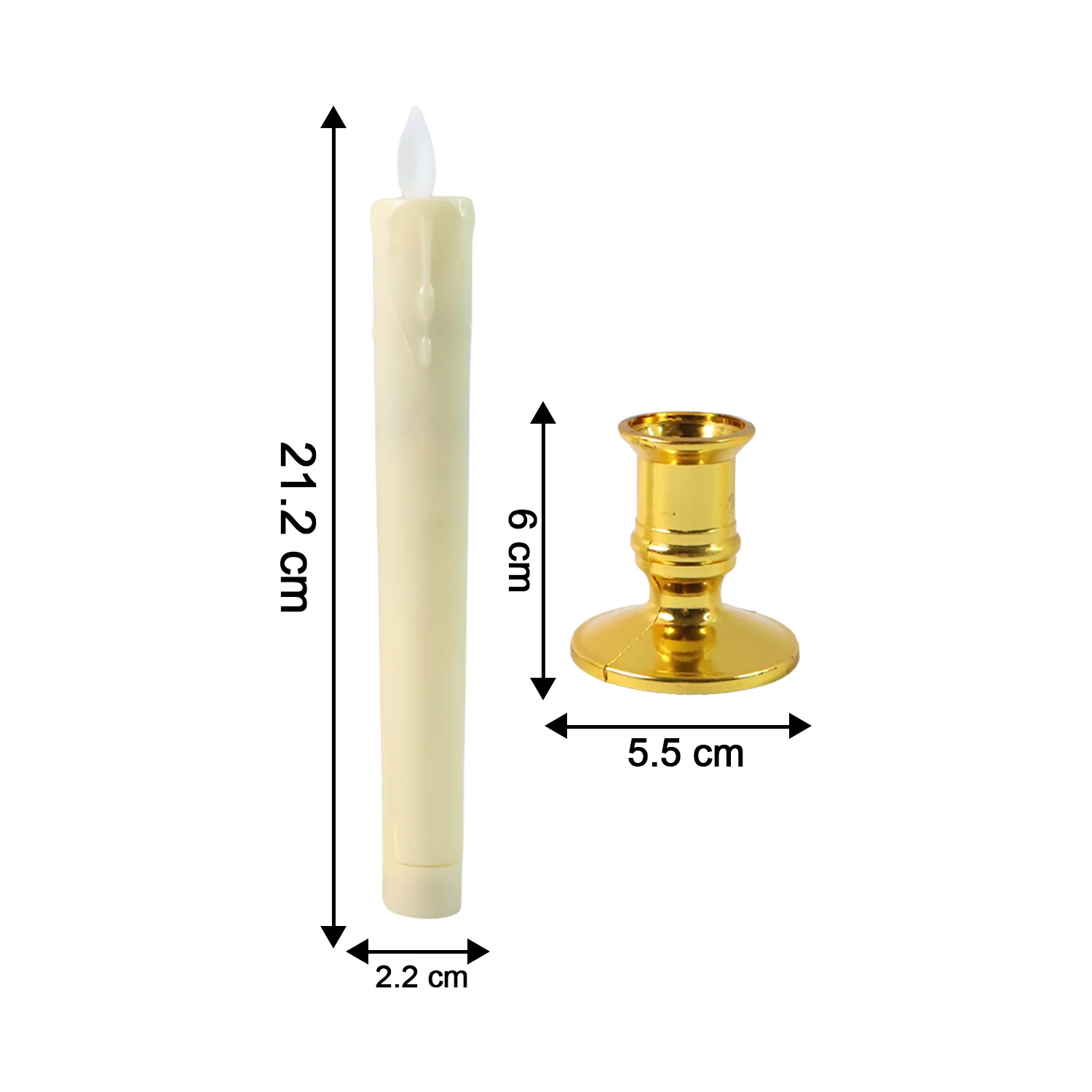 LED Flameless Taper Candles – Set of 2 Realistic Flickering Lights - Image 7