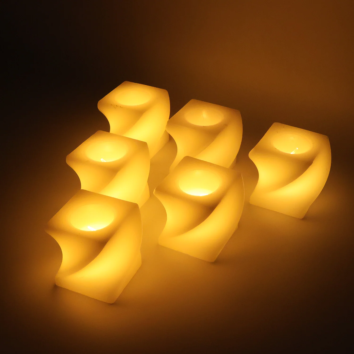 Square LED Flameless Candles – Set of 6 for Home Decor & Pooja - Image 6