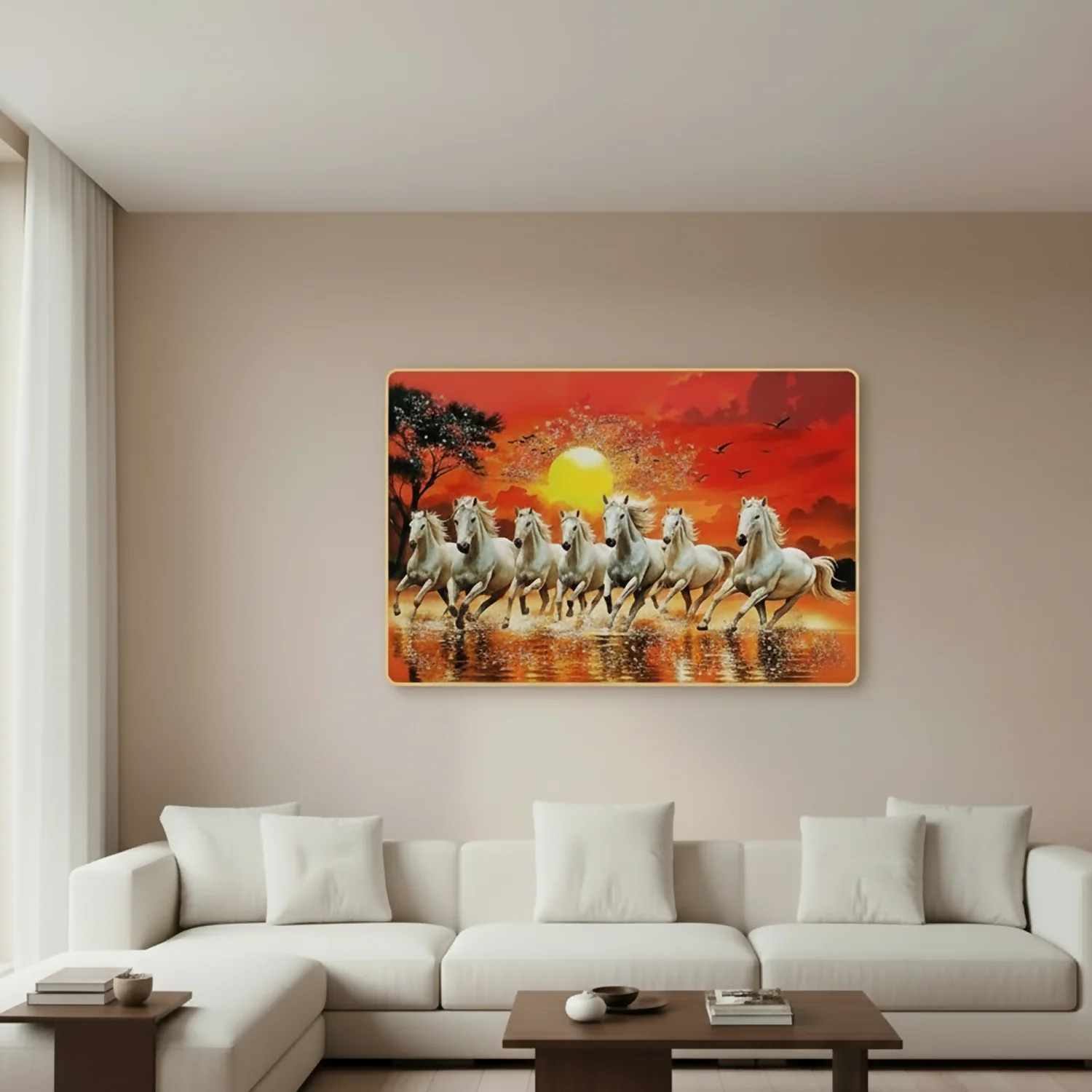 Seven Running Horses Sunrise Wall Art – Inspires Success & Positivity - Image 4