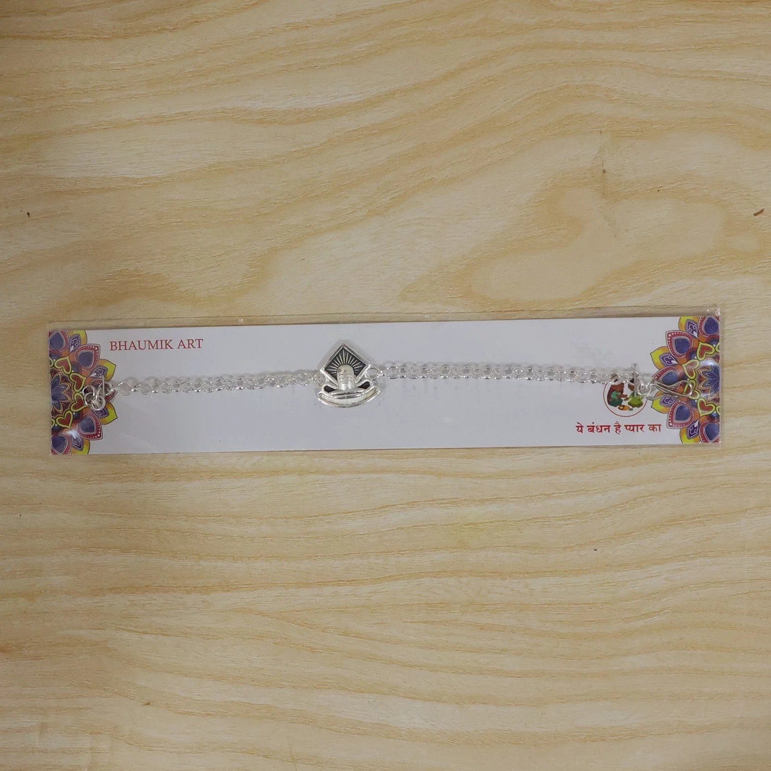 Shiv Lingam Enamel Chain Bracelet – Elegant Rakhi for Brother - Image 6