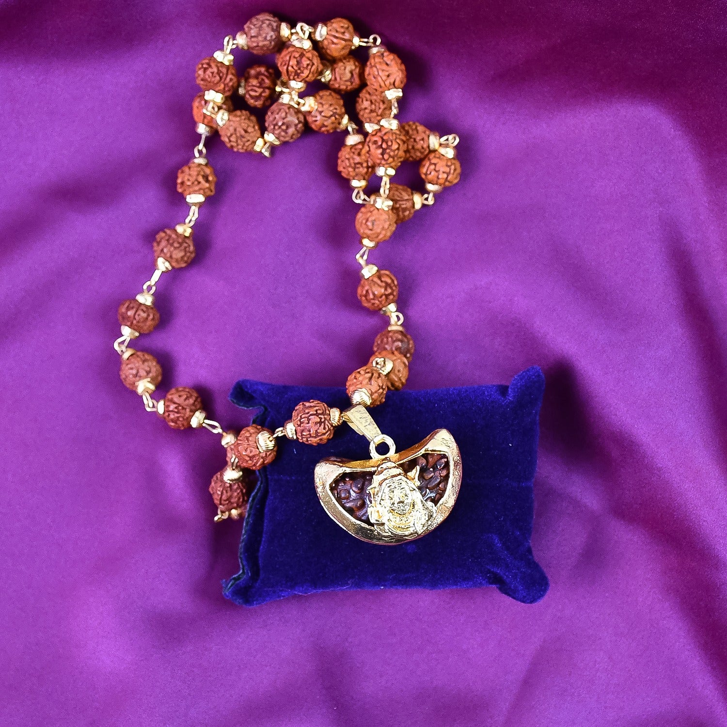 Shiva Pendant with Rudraksha Mala – Spiritual Power & Protection | BBJ