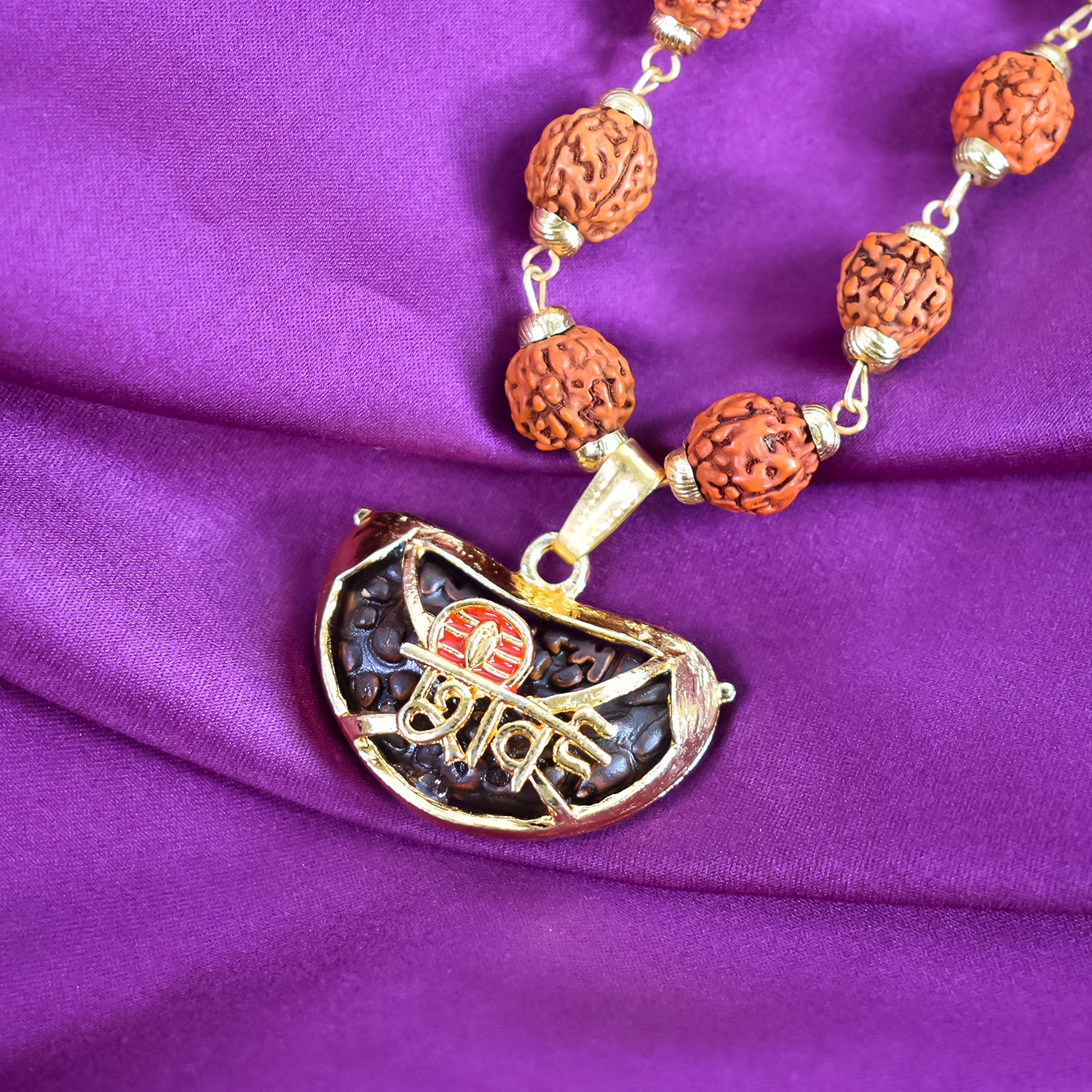 Shiva Pendant with Rudraksha Mala – Spiritual Power & Protection | BBJ - Image 4