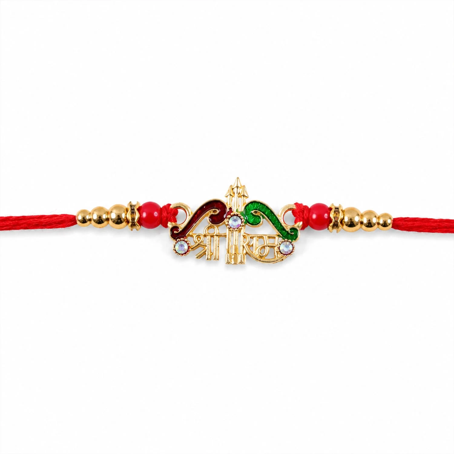 Shree Ram Text Stone Studded Designer Rakhi for Brother - Image 5
