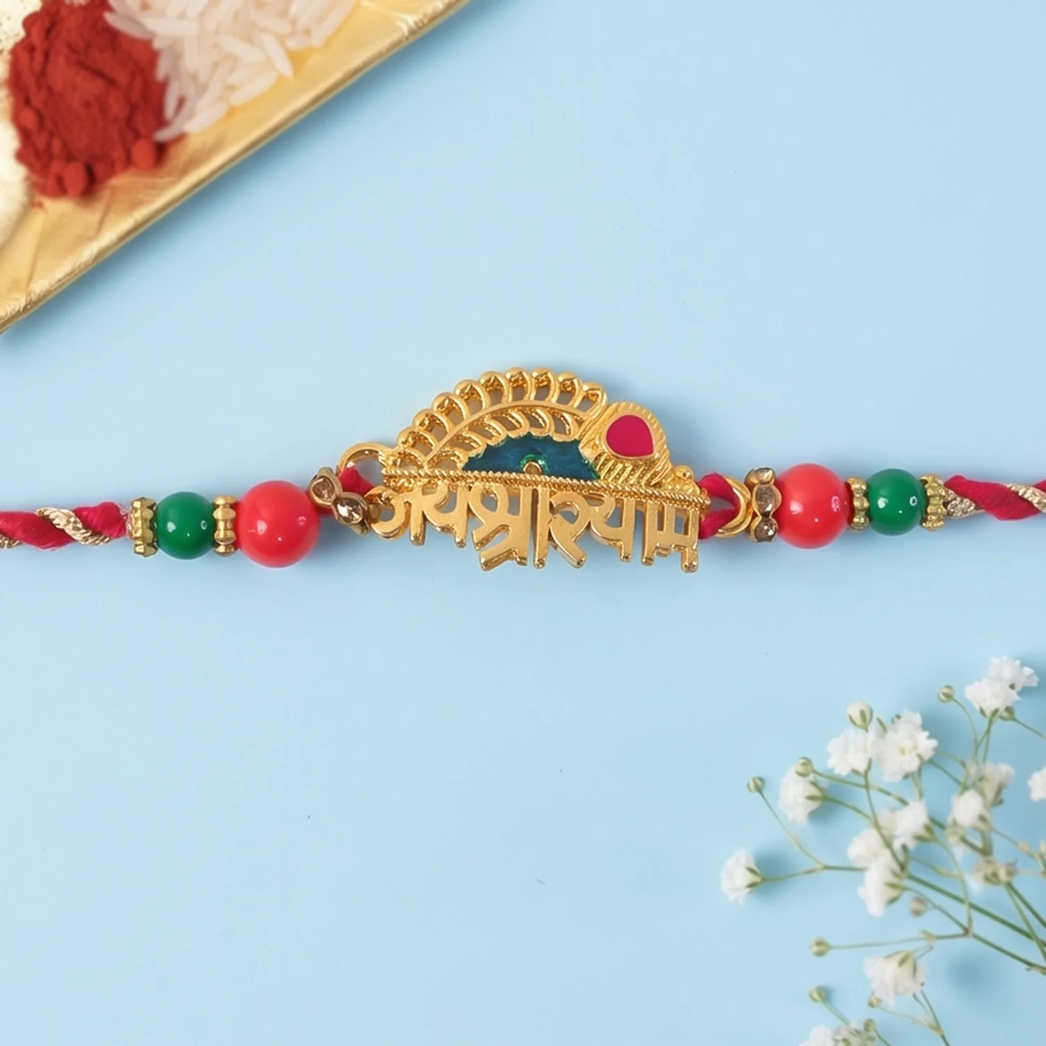 Shree Shyam Green Rakhi for Brother Bhai Raksha Bandhan Festival Special Gift - Image 2