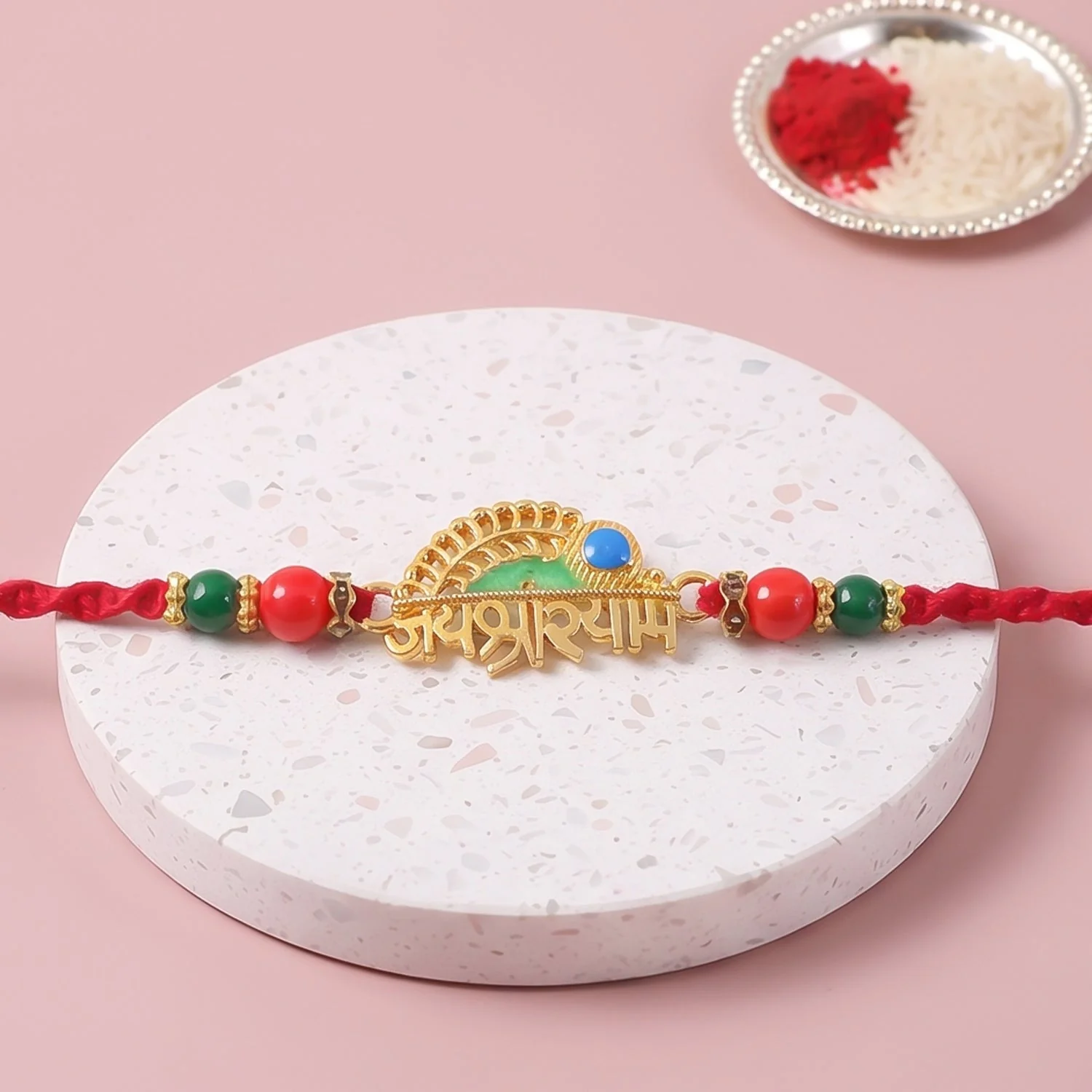 Shree Shyam Peacock Rakhi for Brother Bhai Raksha Bandhan Festival Special Gift Set - Image 3