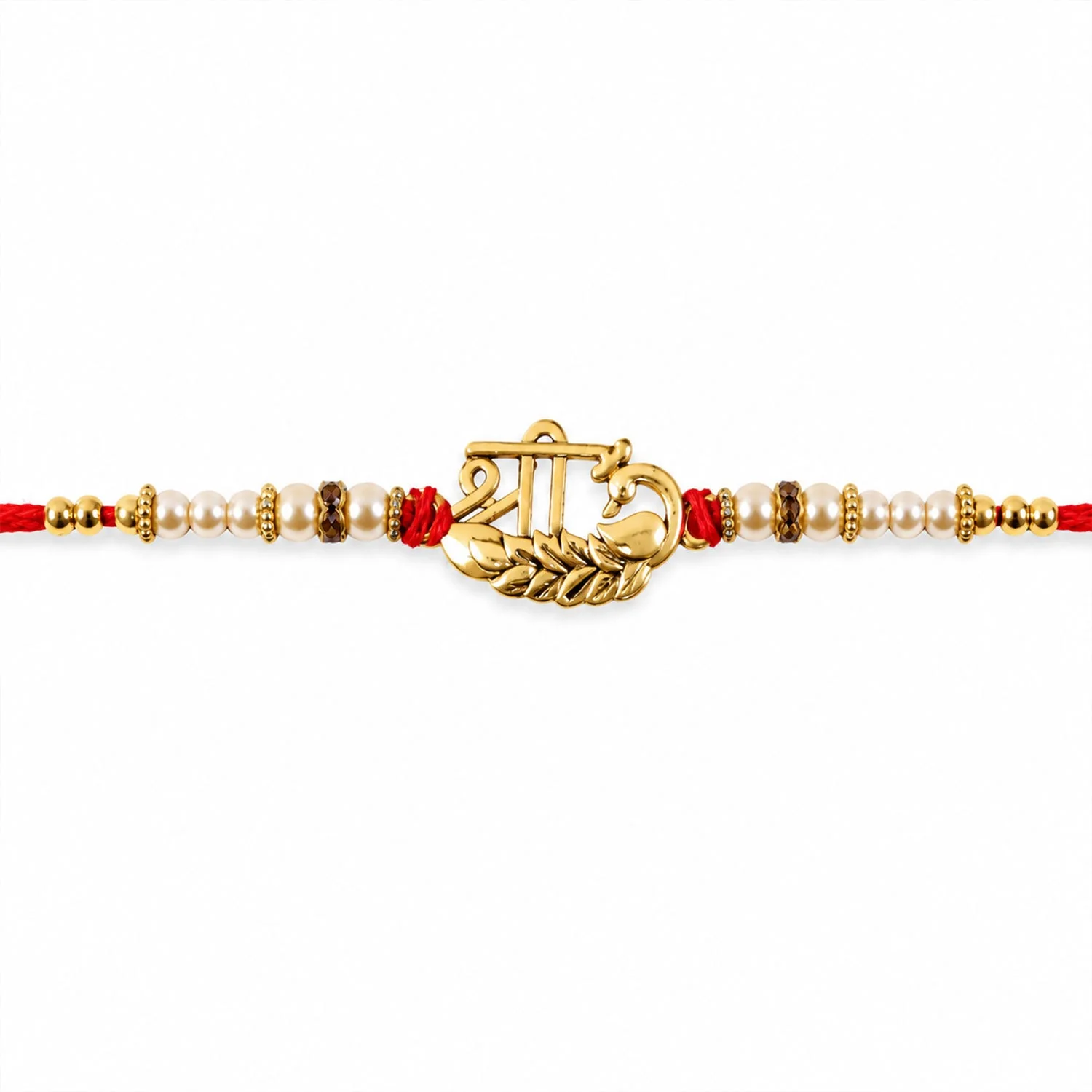 Shree Text Leaf Motif Premium Traditional Designer Rakhi for Brother - Image 5