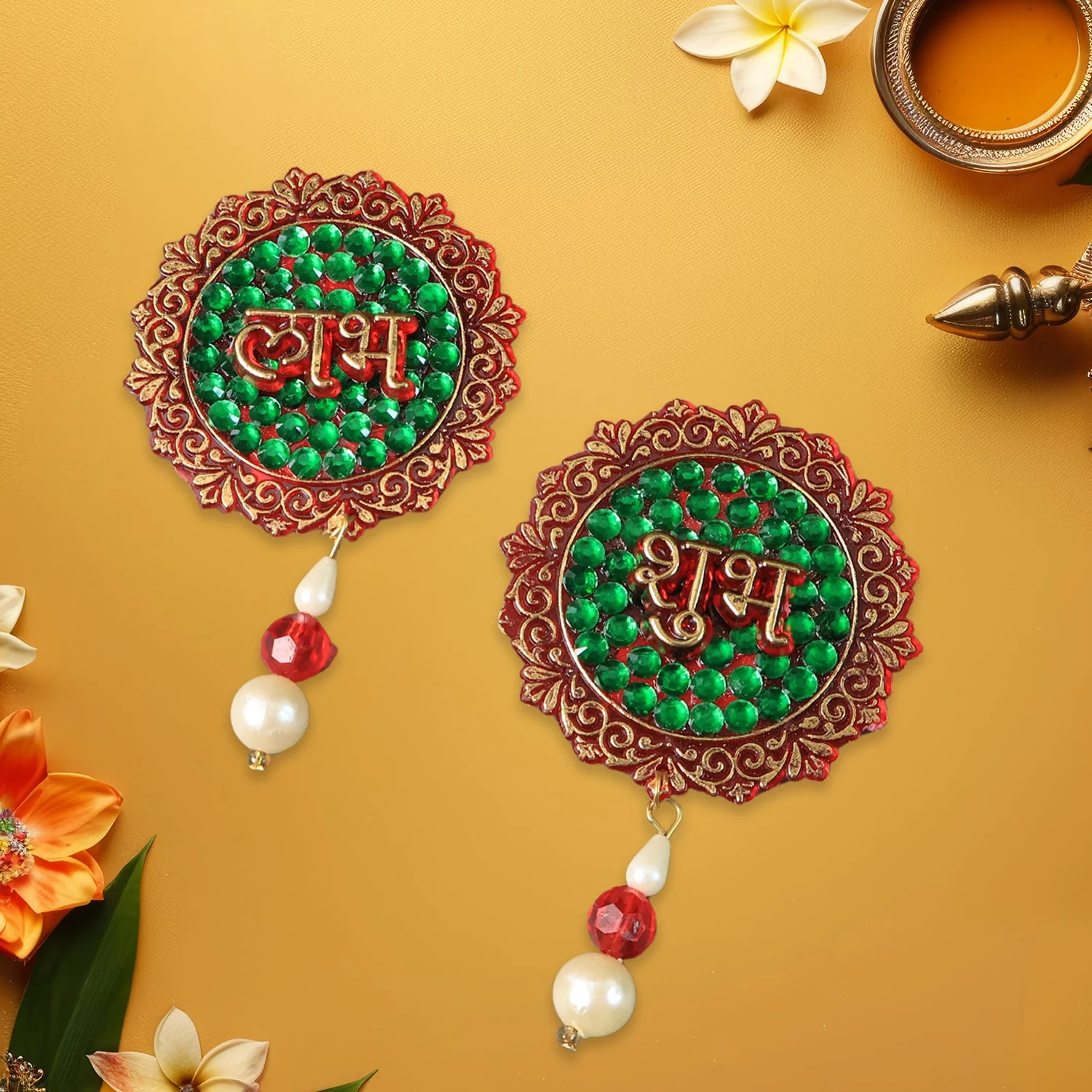 Shubh Labh Decorative Door Hanging – Beaded Festival Wall Décor Set - Image 3