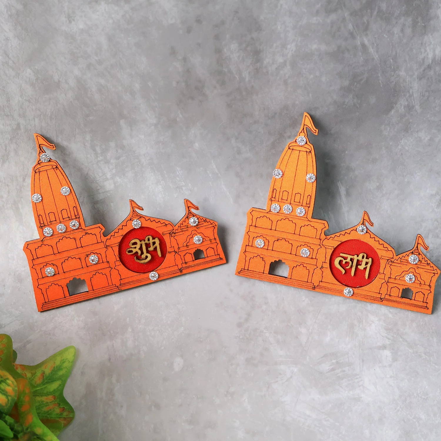 Shubh Labh Temple Wall Sticker – Vibrant Festive Home Décor - Image 4