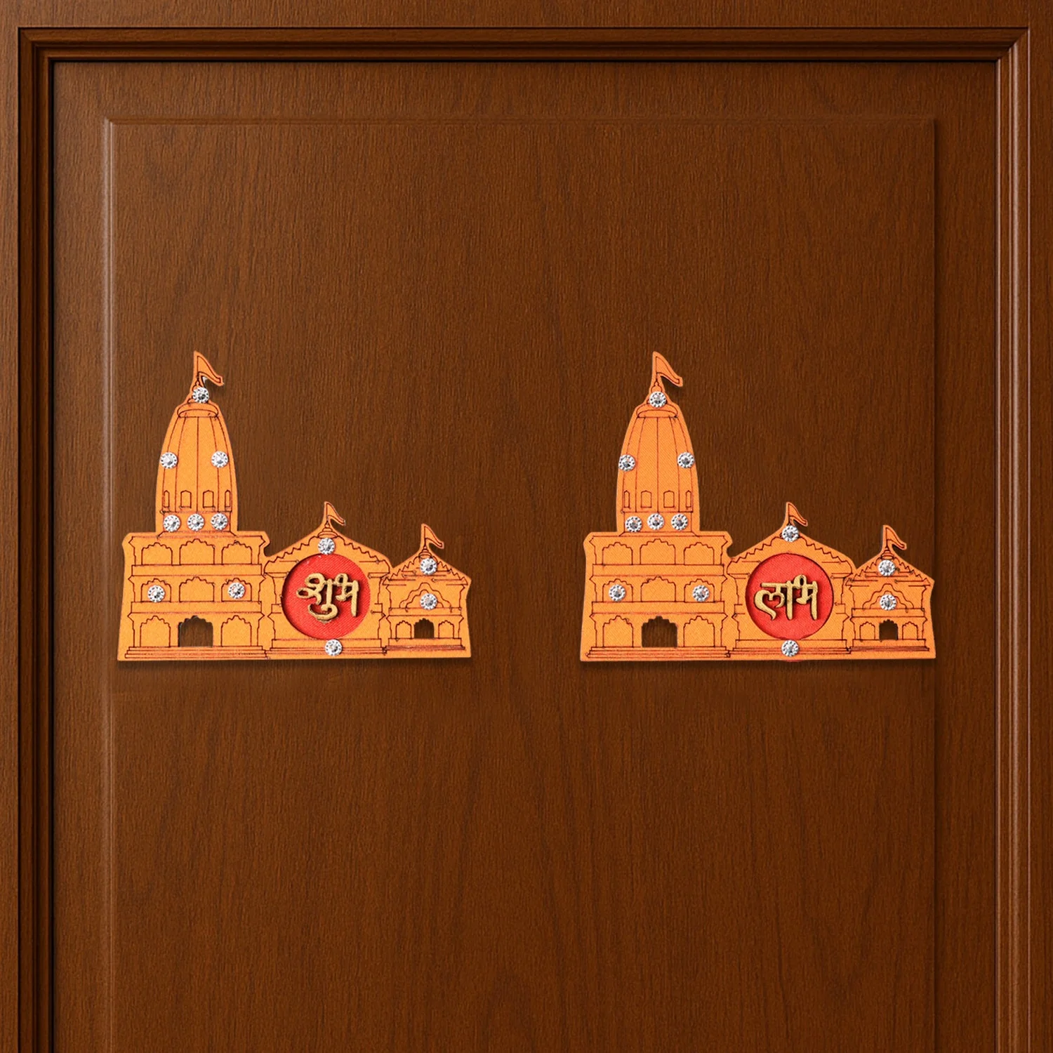 Shubh Labh Temple Wall Sticker – Vibrant Festive Home Décor - Image 6