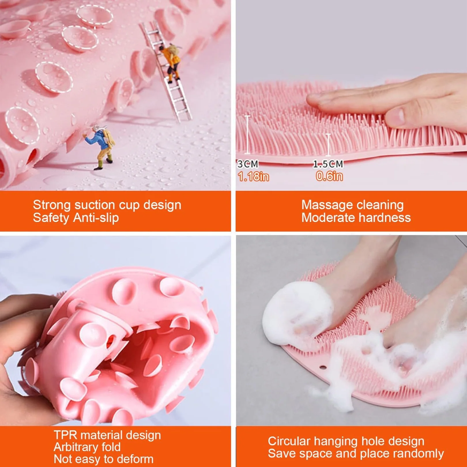 Silicone Bath Massage Cushion – Non-Slip Foot Scrubber & Exfoliator - Image 2