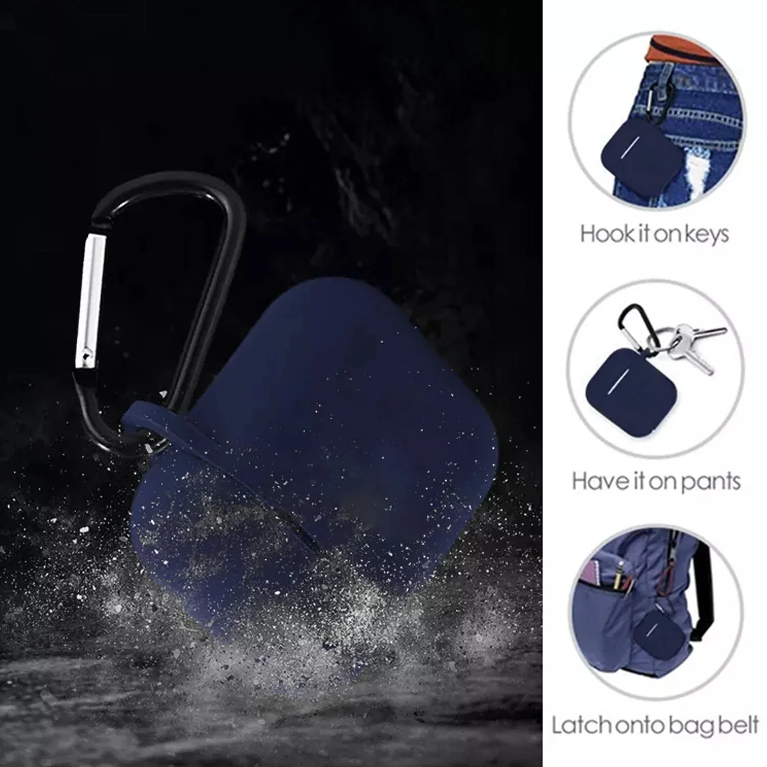 Wireless Earbuds Case – Shockproof Silicone Cover with Keychain | PHOBIA - Image 8