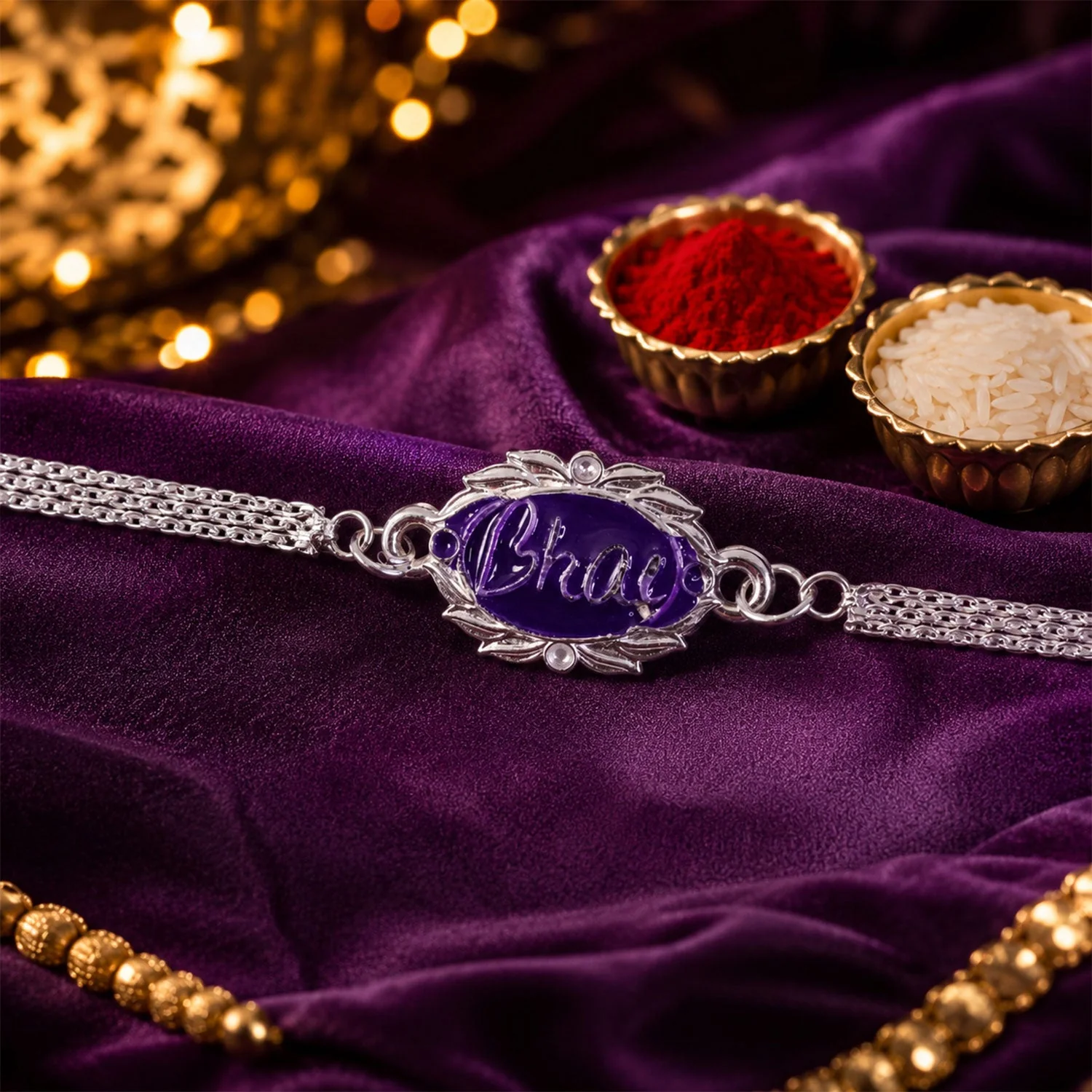 Silver Rakhi – Elegant Designer Thread for Rakshabandhan