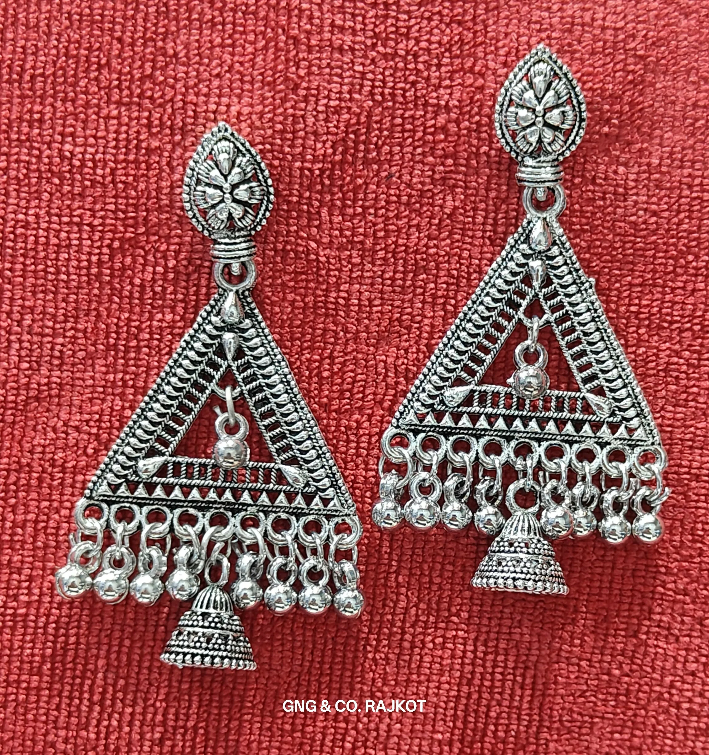 Silver Jhumka Earrings – Handcrafted Traditional Elegance