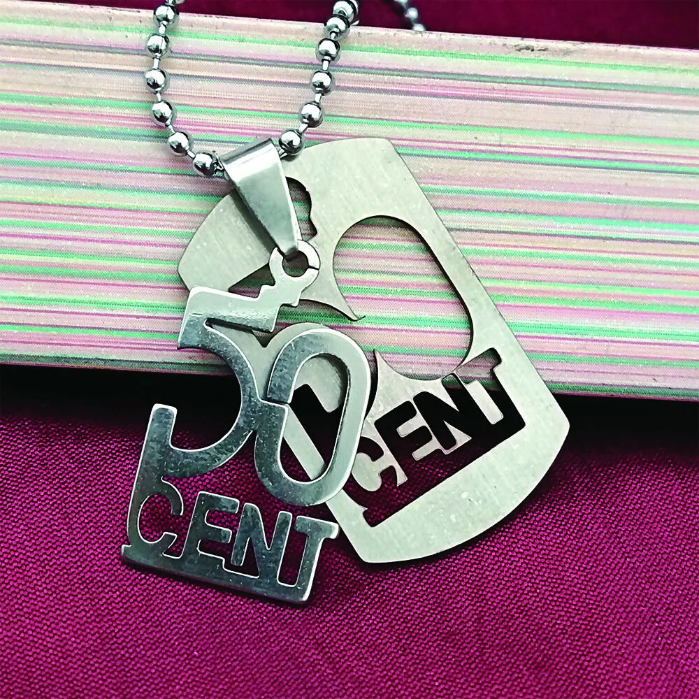 50 Cents Silver Plated Chain Pendant – Elegant Everyday Jewelry - Image 2