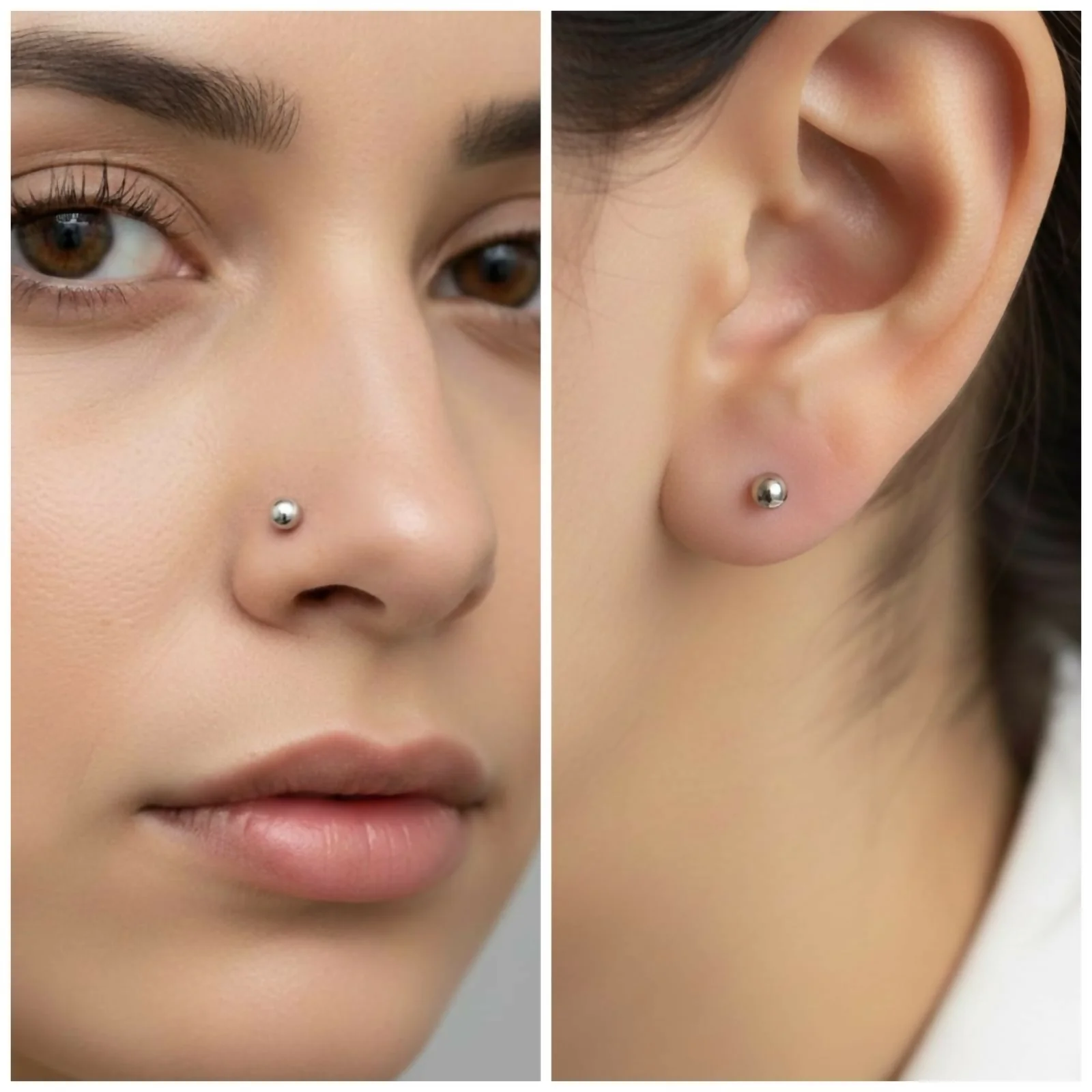 Labret Stud Nosepin Combo Pack – Comfortable Silver Plated Set of 4 - Image 4